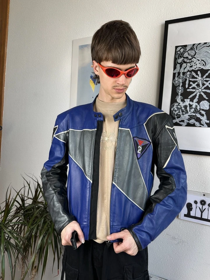 Vintage 90s Dainese Leather Moto Jacket – Biker Punk Tribal Style - Image 2 of 4