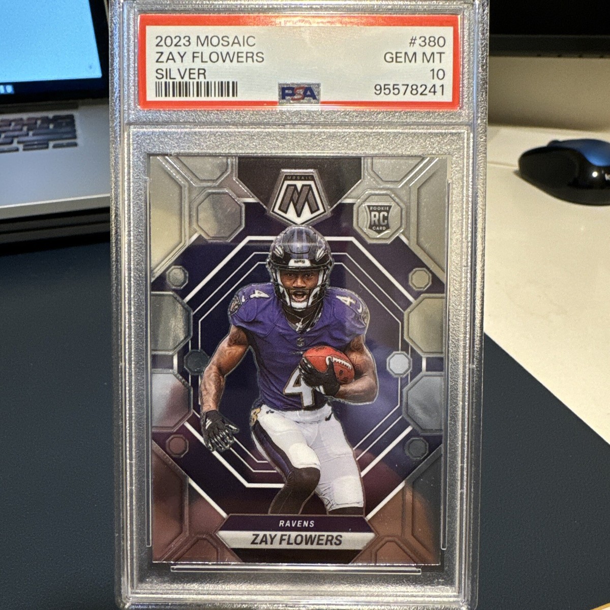 2023 Mosaic Silver #380 Zay Flowers Rookie Card PSA 10 Gem