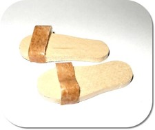 Miniatur Latschen, Holzlatschen - 1 Paar, Neu