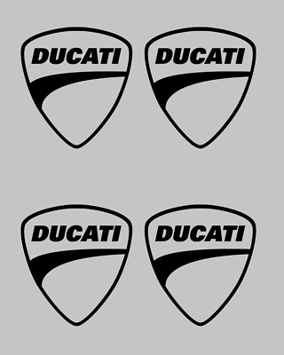 Logo DUCATI Adesivi Emblema – 4 Pezzi Da 30 Mm – Sticker Scritta Per Moto – Impermeabile E UV Resistenti