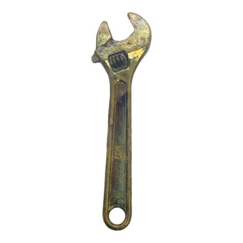 Vintage Intercast Wrench Charm Cast Metal Miniature Gold Tone Dollhouse - Picture 1 of 3