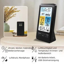 Wireless Digital Weather Station Thermometer Hygrometer Calendar Indoor Outdoor