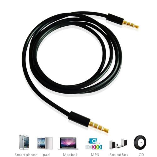 Kabel stereo AUX Mini Jack Pomocniczy przewód samochodowy Wtyczka Audio Pozłacany 1m 3,5 mm - Zdjęcie 1 z 6