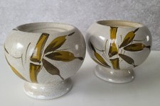 MCM Vtg Aldo Londi Bitossi Rosenthal Netter Italian Pottery Candle Holder Pair