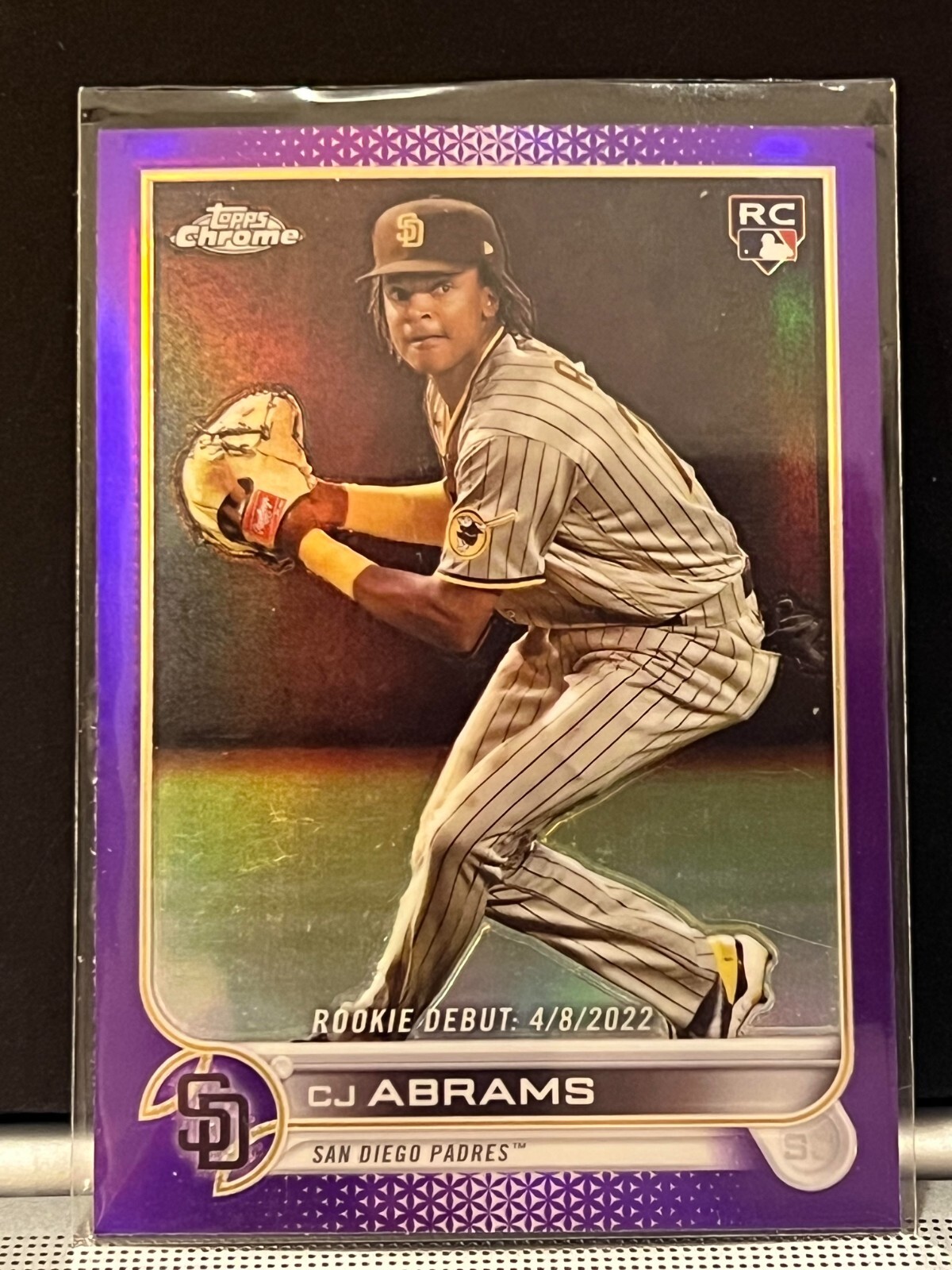 CJ Abrams 2022 Rookie Debut Purple Refractor Topps Chrome Update #USC102 Padres