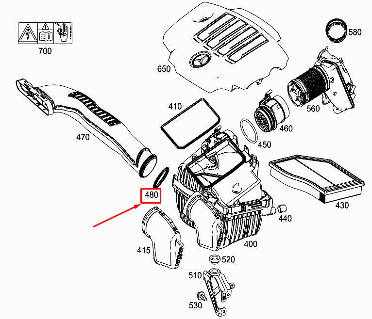 MERCEDES-BENZ A W177 Luftansaugschlauch Lippendichtring A6549970041
