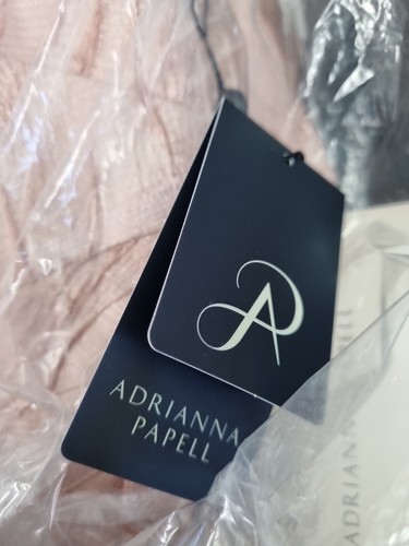Adrianna Papell Textured Jacquard Draped Gown IN Blush Choose Size - Picture 4 of 4