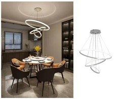 Lampadario a Sospensione led 3 cerchi 72w design moderno Luce Naturale
