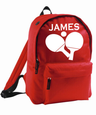 Kinder Tischtennistasche personalisiert Rucksack Backpack Name hinzufügen Geschenk Jungen Mädchen