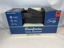 Dearfoams Total Comfort Men's Slippers Memory Foam BLACK Size Medium 9-10