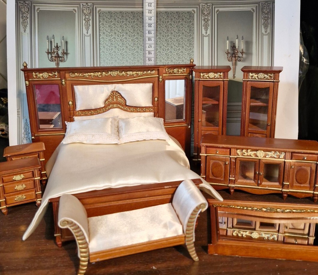 dolls house furniture 1/12 scale Full Glenowen Bedroom Set eBay