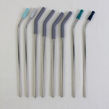 Lot of 8 Reusable Stainless Steel and Silicon...