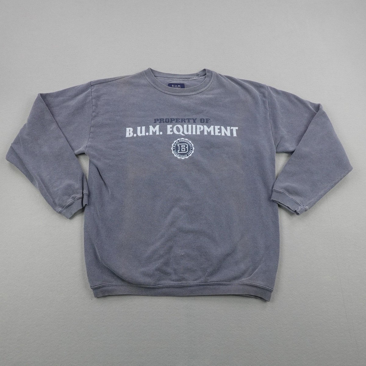 a*o様 ボロ　90s BUM Equipment スウェット ダメージフェード Vintage BUM Equipment Sweatshirt Mens Large Gray Pullover Crewneck