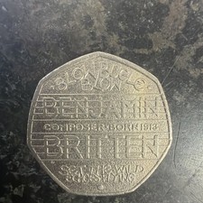 collectable 50 pence coins rare Benjamin Britten circulated 