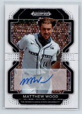 2022 Panini Prizm Draft Picks Matthew Wood #PDP125 White Prizm Auto /50
