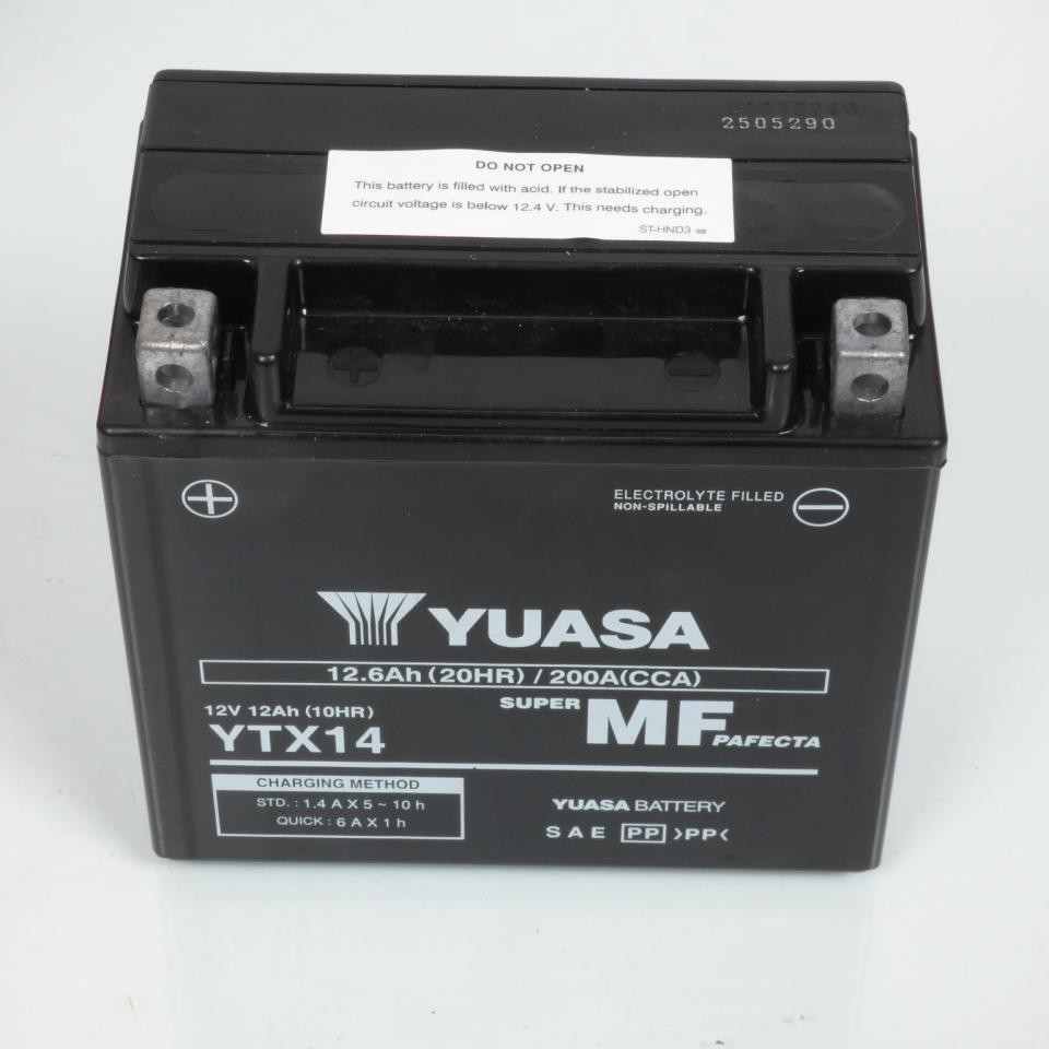 Batterie YTX14 AGM étanche et résistante aux vibrations pour quad Honda - 2