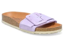 New Miz Mooz Reiko Leather Buckled Slide Sandals Lilac Comfort EU 39 US 8.5-9