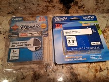 Genuine Brother P-Touch TZe-241 3/4" Black Print on White Laminated Label Tape