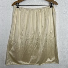 VTG Sears Satin Nylon  Lace Trim Half Slip Skirt Women  s XL Cream Pull On Flaw