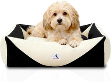 100 Cotton Durable Dog Bed Washable Small Dog Beds Orthopedic Dog Bed with Side