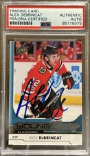 Alex Debrincat Signed 17-18 Upper Deck Young Guns RC PSA/DNA AUTO