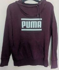 M Womens Puma Cowl Neck Maroon Hoodie
