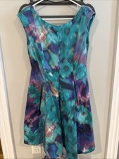 Eliza J Fit And Flare Watercolor Floral Dress 6