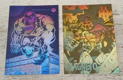 1991-1992 Marvel Impel Advance Comics Hologramm Promos Venom & Magneto Card Rar