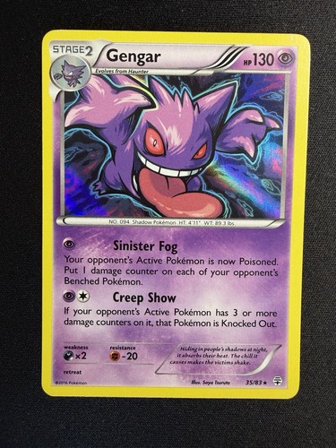 2016 35/83 Gengar Pokemon XY Generations TCG HOLO RARE LP