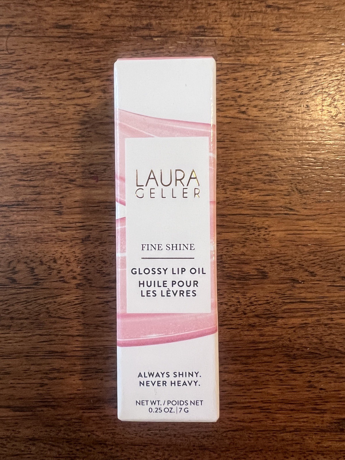 Laura Geller Fine Shine Glossy Lip Oil  0.25 oz Beachy Peach  NIB