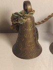 3 Vintage Sarna India Jingle Bells Floral Filigree Etched Brass Graduated Corded — photo 3