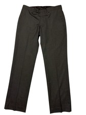 Calvin Klein Mens Slim fit Dress Pants 34 / 30 Dark Grey Solid Stretch