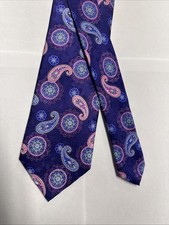 Geoffrey Beene Purple Paisley Tie Necktie Classic Silk Extra Long 3.5x65  