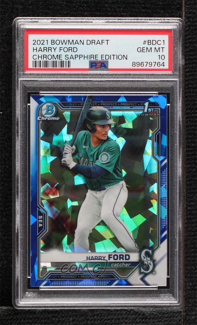 2021 Bowman Chrome Draft Sapphire Edition Harry Ford #BDC-1 PSA 10 GEM MT 15tx