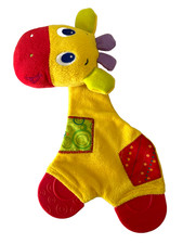Bright Starts Yellow Giraffe Crinkle TEETHER Animal Plush Toy Baby Infant CLEAN