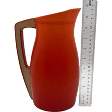 Vintage 50s Mid Century American Kitchen Orange Plastic Plas Tex Corp  760