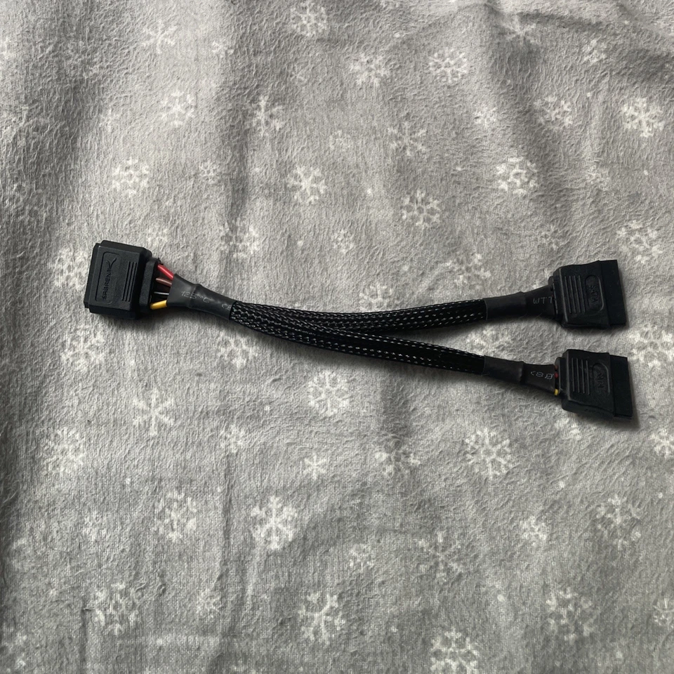 Adaptador conversor divisor de energia SATA macho 4 pinos molex para duplo 15 pinos fêmea - Imagem 4 de 4