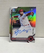 GRAHAM ASHCRAFT 2022 Bowman Chrome Prospects REFRACTOR ~ Reds 1st RC AUTO /499