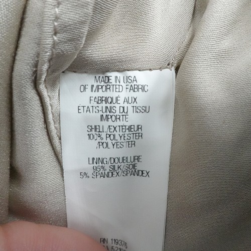 Blusa Helmut Lang Top Mujer Pequeño Bronceado Sin Mangas Cortina Asimétrica Mezcla Seda - Imagen 6 de 11