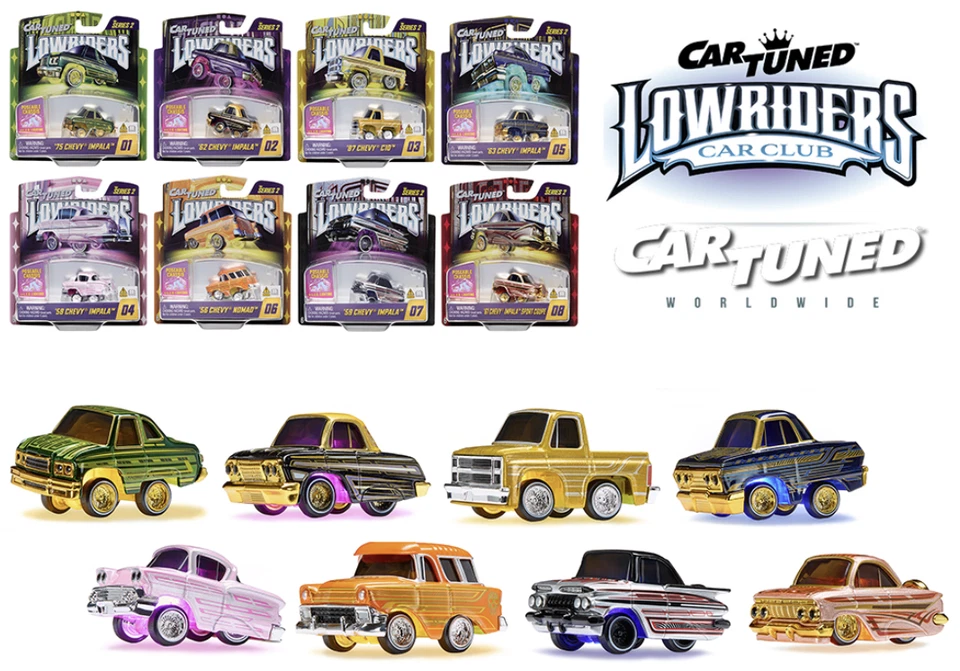 Car TUNED SERIES 2 Lowriders 1:64 Diecast Set of 8 Cars Sealed Box Chance of RB! - Bild 1 von 1