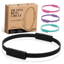 Pilates Ring, Silicone Magic Pilates Ring Fitness Circle, Lightweight  Black