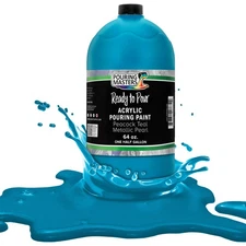 Pouring Masters Peacock Teal Metallic Pearl 64oz Acrylic Pouring Paint