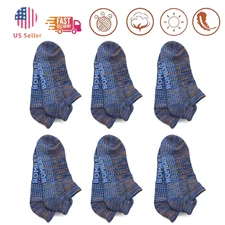 6 Pairs Bombas Women's Gripper Honeycomb Ankle Socks Yoga Size M Colourful