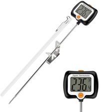 10 Inch Long Digital Candy Thermometer with Pot Black