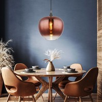HäNgelampe Pendellampe Esstischlampe Retro Glas Kupfer Wohnzimmerlampe Led 120Cm