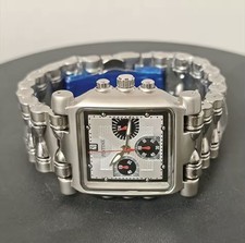 Minute Machine style watch silver white dial y2k Oakley Square Quartz Men Watch