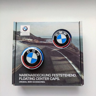   4x BMW 50th Anniversary Floating Center Caps 56mm for BMW G30 G31 G11 G05 F90
