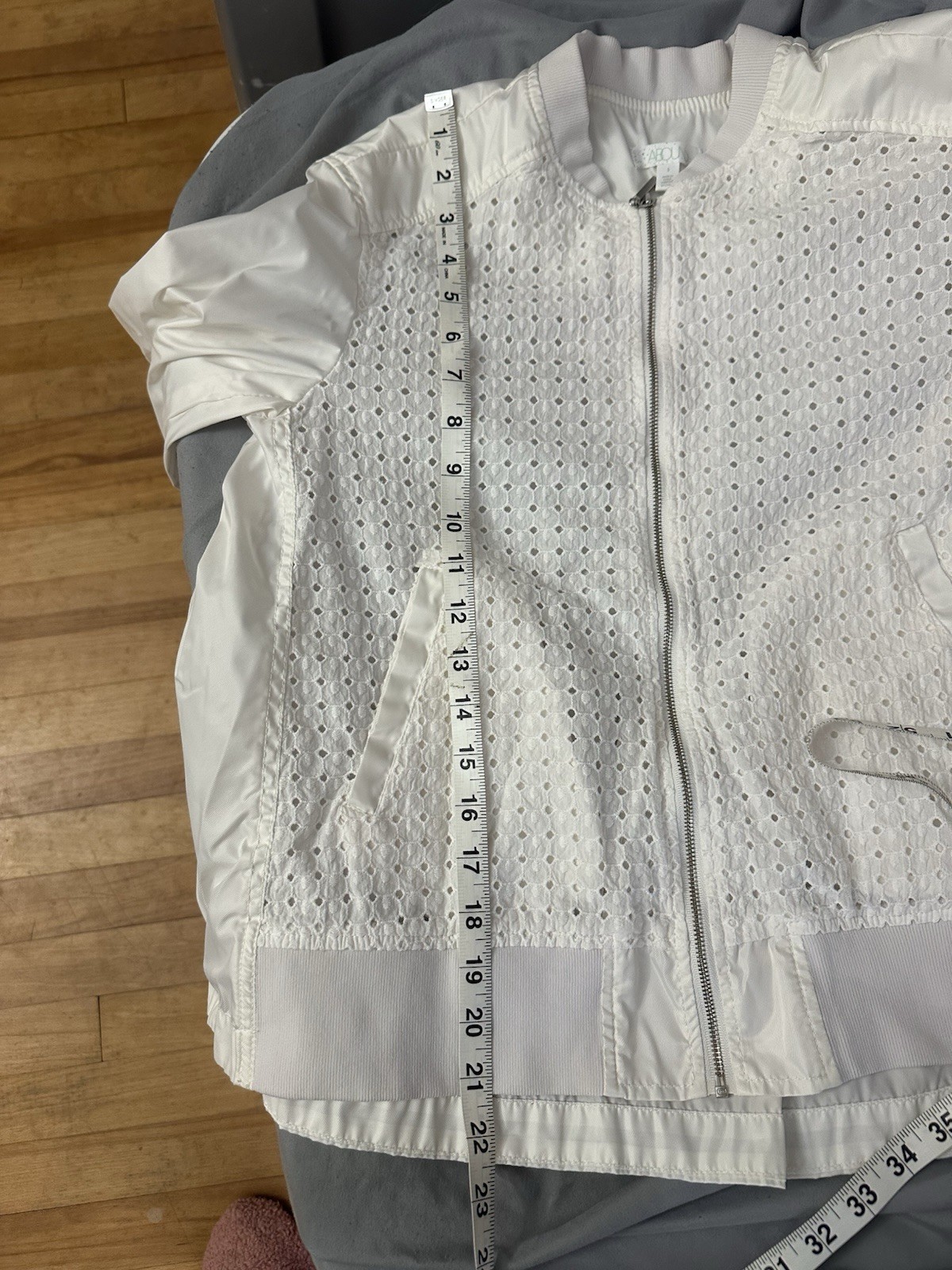 Abound Eyelet Lace Pattern Wind Jacket White Size… - image 9