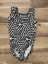 Garland Adult Small Gymnastics Leotard Very Soft Material Black And White Lines