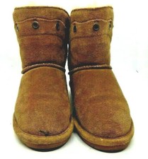 Bearpaw....Youth Girls Brown Fur Lined Suede Leather Boots....Size 5